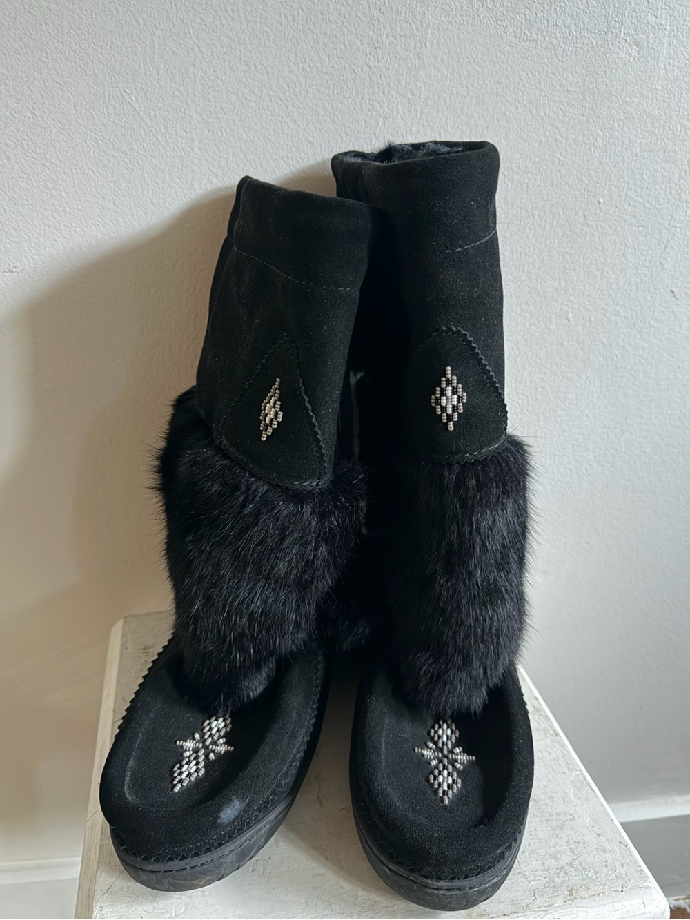 Manitobah Mukluks Waterproof Snowy Owl Black Winter Boots
